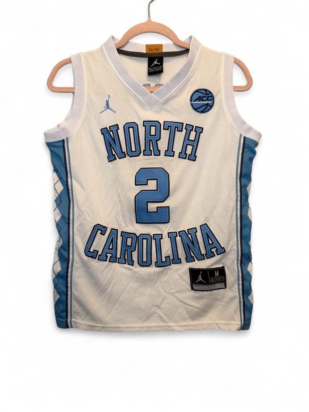 Jordan UNC Chapel Hill Tar Heels White Basketball Jersey LOVE #2 Size Medium